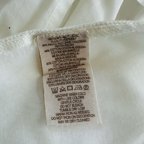 Women’s Top FREE PEOPLE Have It My Way Shirt Beads Embroidered Mutton Sleeve Top - Picture 10 of 10